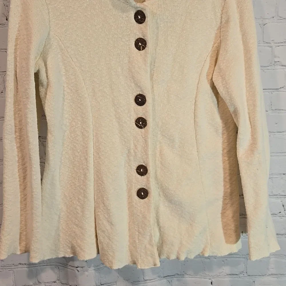 Willow cream button front cotton cardigan size S - Picture 3 of 8